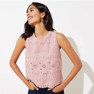 Loft Eyelet Cropped Tank